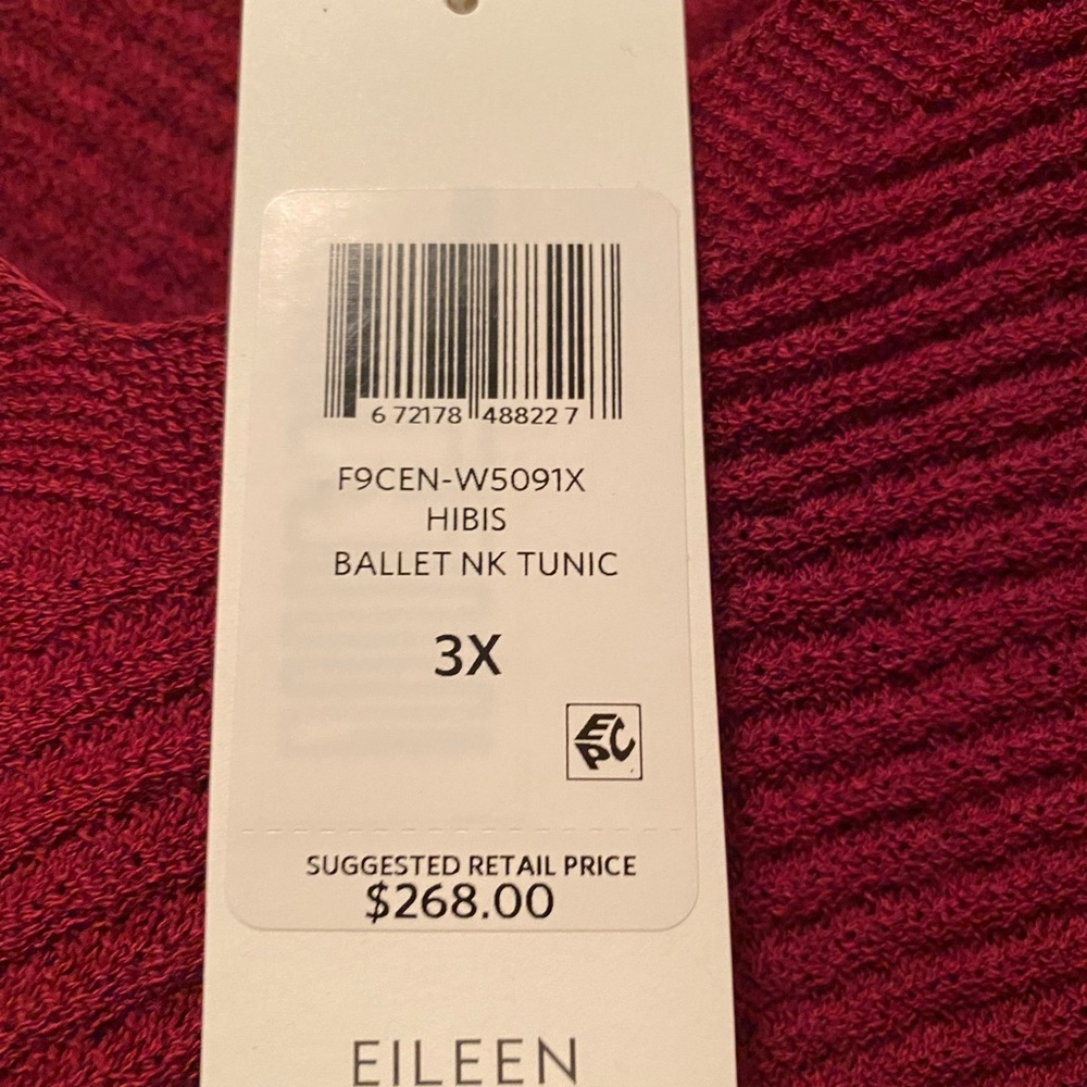 Eileen Fisher burgundy 3x v neck sweater